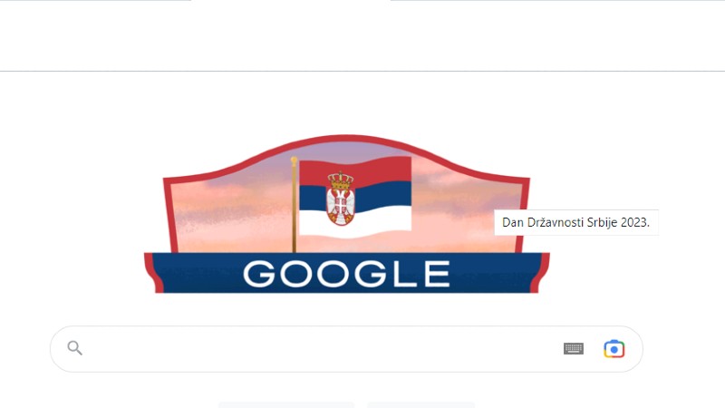 „Gugl“ u bojama srpske zastave